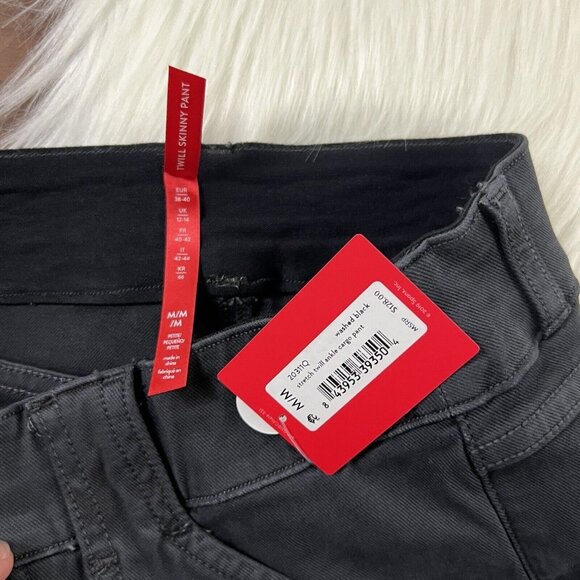 Spanx Size Petite Medium Washed Black Stretch Twill Ankle Cargo Pants - Picture 6 of 9